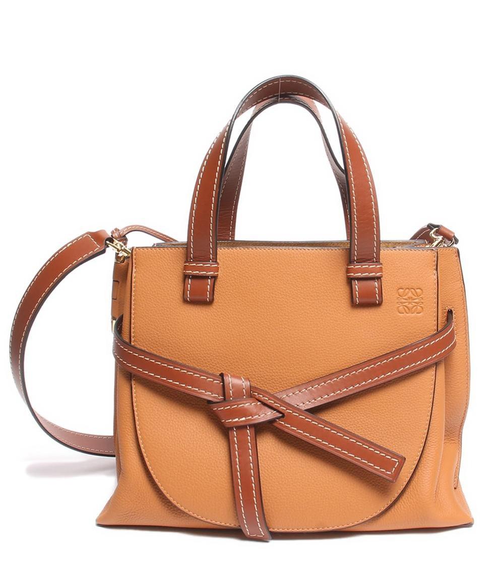 ロエベ ゲート トップハンドルバッグ カーフスキン ライトキャメル 321.12.U61